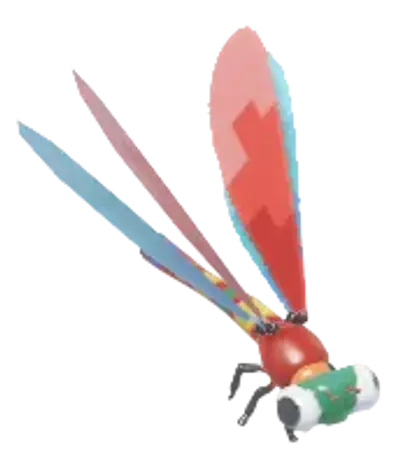 Colorful Brick Large Red Damselfly